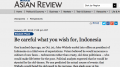 Elizabeth Pisani reviews Joko Widodo's first 100 days as Indonesian president in the Nikkei Asian Review
