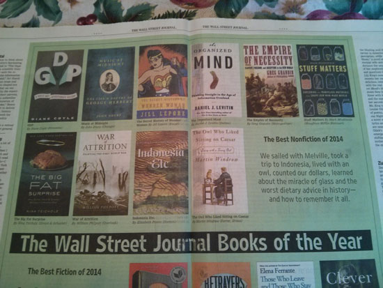 Wall Street Journal Best non-fiction books of 1014, Including Indonesia Etc