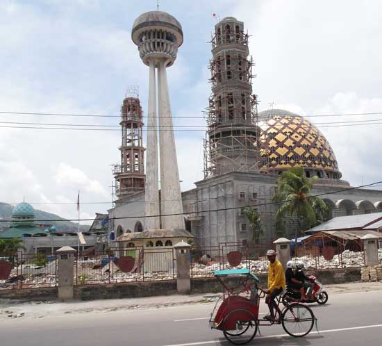 A new mosque being built in the centre of Ambon, a Christian-majority city that often sees outbreaks of religious violence