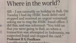 HSBC doesn't know Bali is part of Indonesia