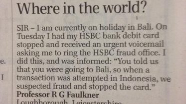 HSBC doesn't know Bali is part of Indonesia