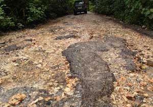 What's left of the road to the asphalt mine in Buton, Sulawesi