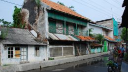 A building in Semarang is a little the worse for wear